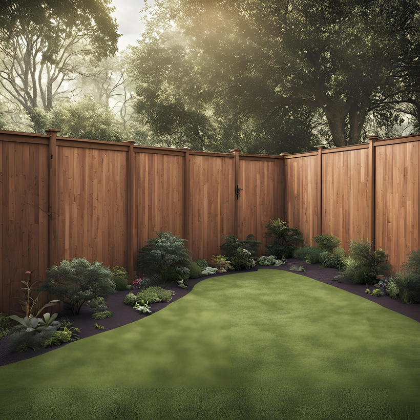 A secure backyard with a tall fence to prevent shelter dogs and cats from escaping.
