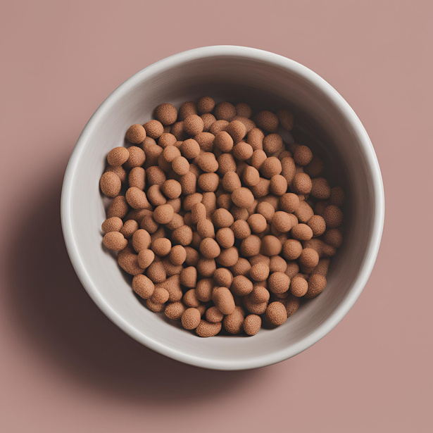 A bowl of high-quality pet food for maintaining a shelter pet's health.
