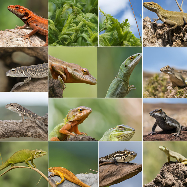 Different lizard species in their natural environments, showcasing their diverse needs.
