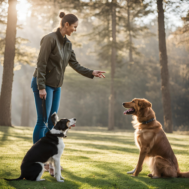 Dog greeting a trainer during their first meeting.